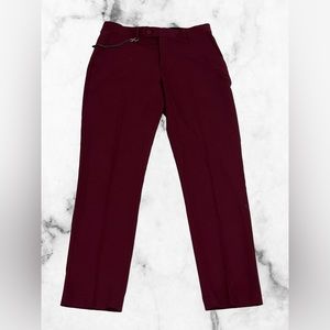 Boohoo man burgundy pants